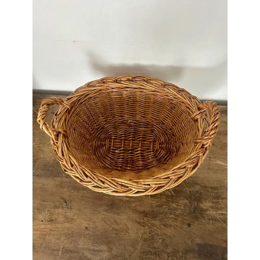 Vintage Wicker Handled Basket | Shabby Chic | Cottagecore | Farmhouse